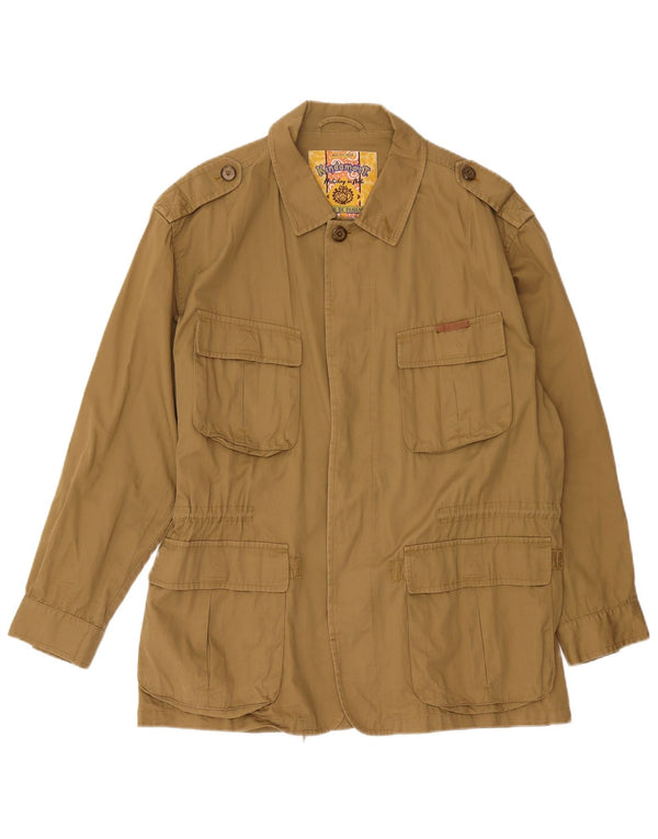 Jaqueta militar masculina PORTO DI PANAMA UK 42 XL algodão cáqui