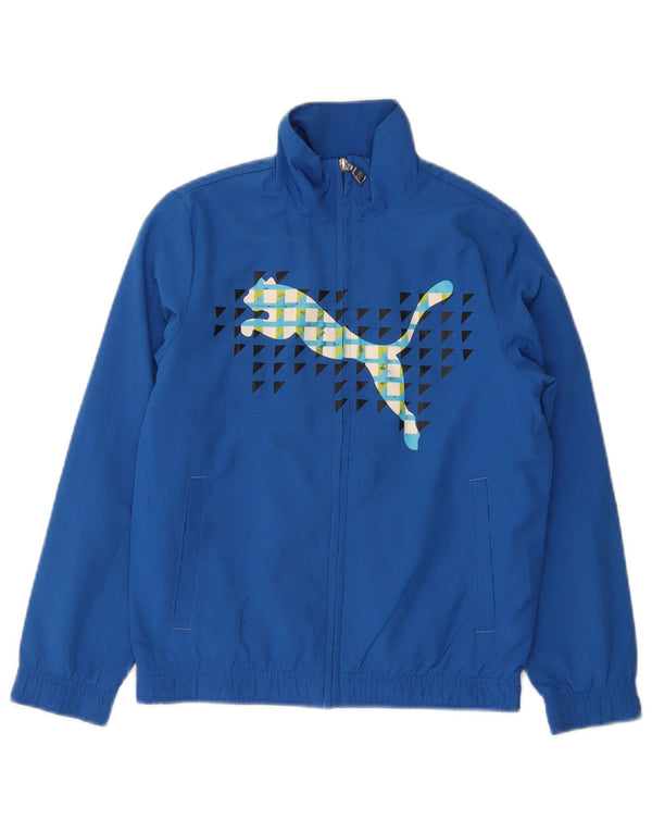 Jaqueta Puma Boys Graphic Tracksuit Top 9-10 Anos Azul Poliéster