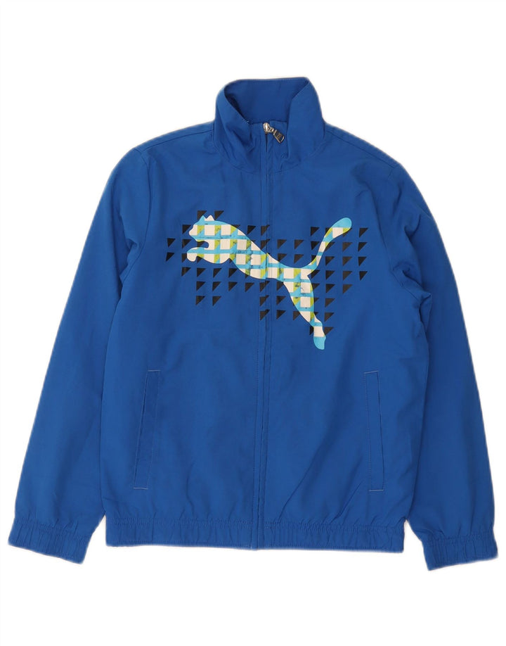 Jaqueta Puma Boys Graphic Tracksuit Top 9-10 Anos Azul Poliéster