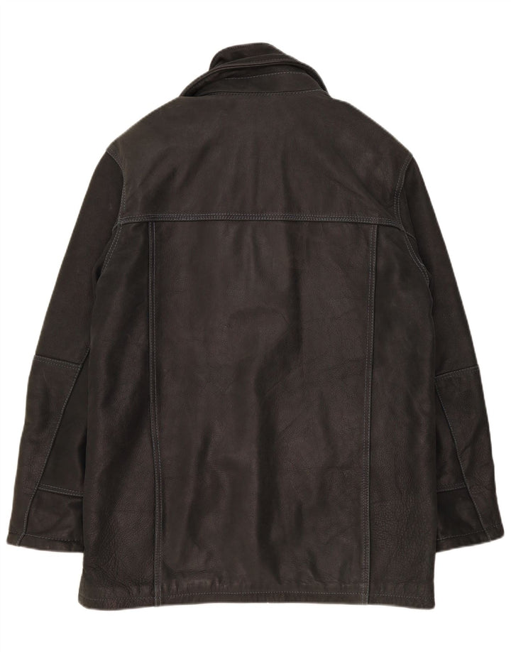 Jaqueta de couro masculina Scandianavia UK 36 pequena cinza
