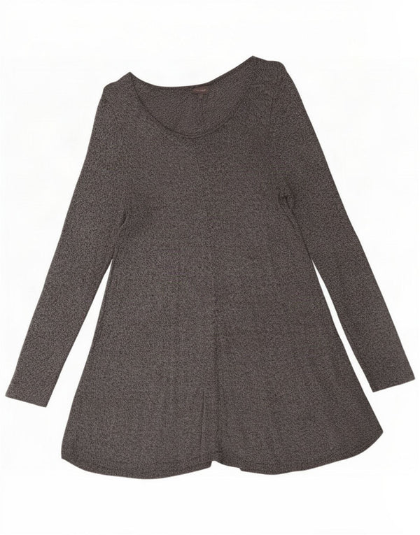 Fase Oito Vestido Jumper Feminino de Manga Longa UK 14 Cinza Médio Flecked
