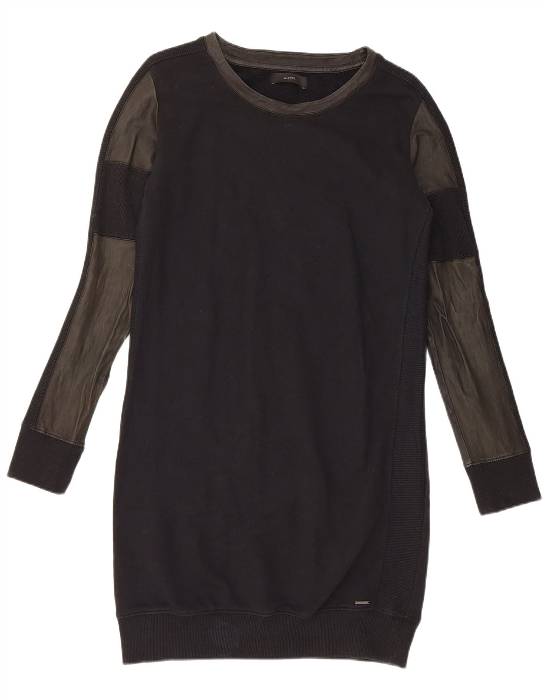 Vestido jumper feminino DIESEL Reino Unido 12 algodão colorblock preto médio