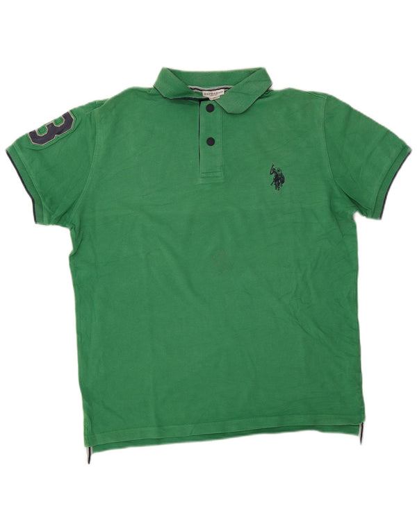US Polo Assn. Camisa gráfica masculina algodão verde médio
