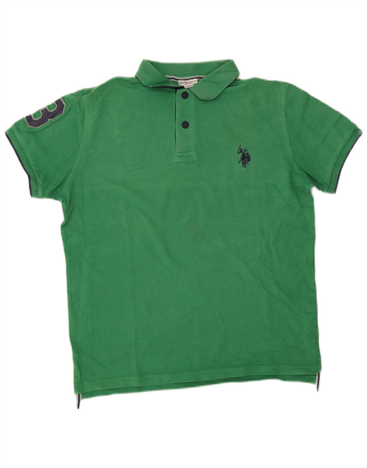 US Polo Assn. Camisa gráfica masculina algodão verde médio