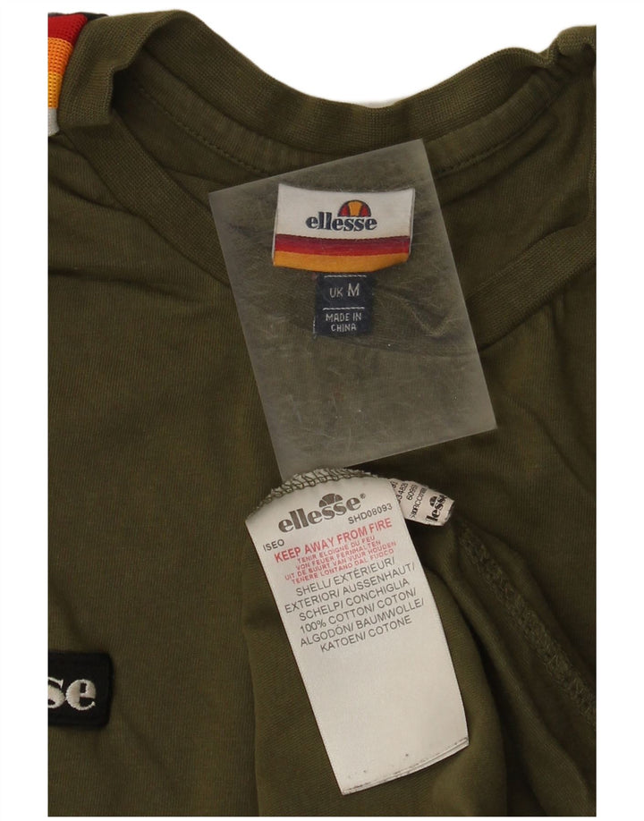 Camiseta masculina Ellesse Top médio verde algodão colorblock