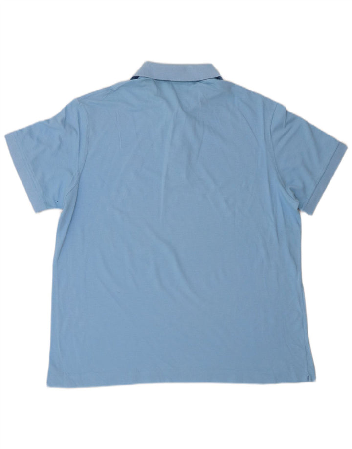 Camisa polo masculina Lacoste tamanho 6 XL azul algodão