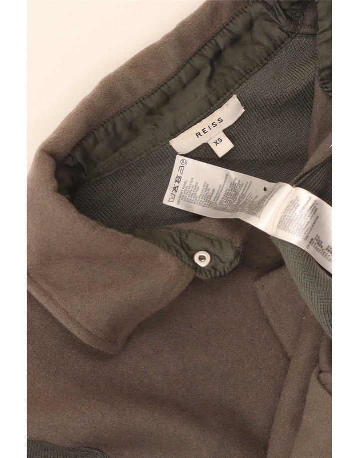 Camisa de flanela masculina Reiss Lã cinza XS