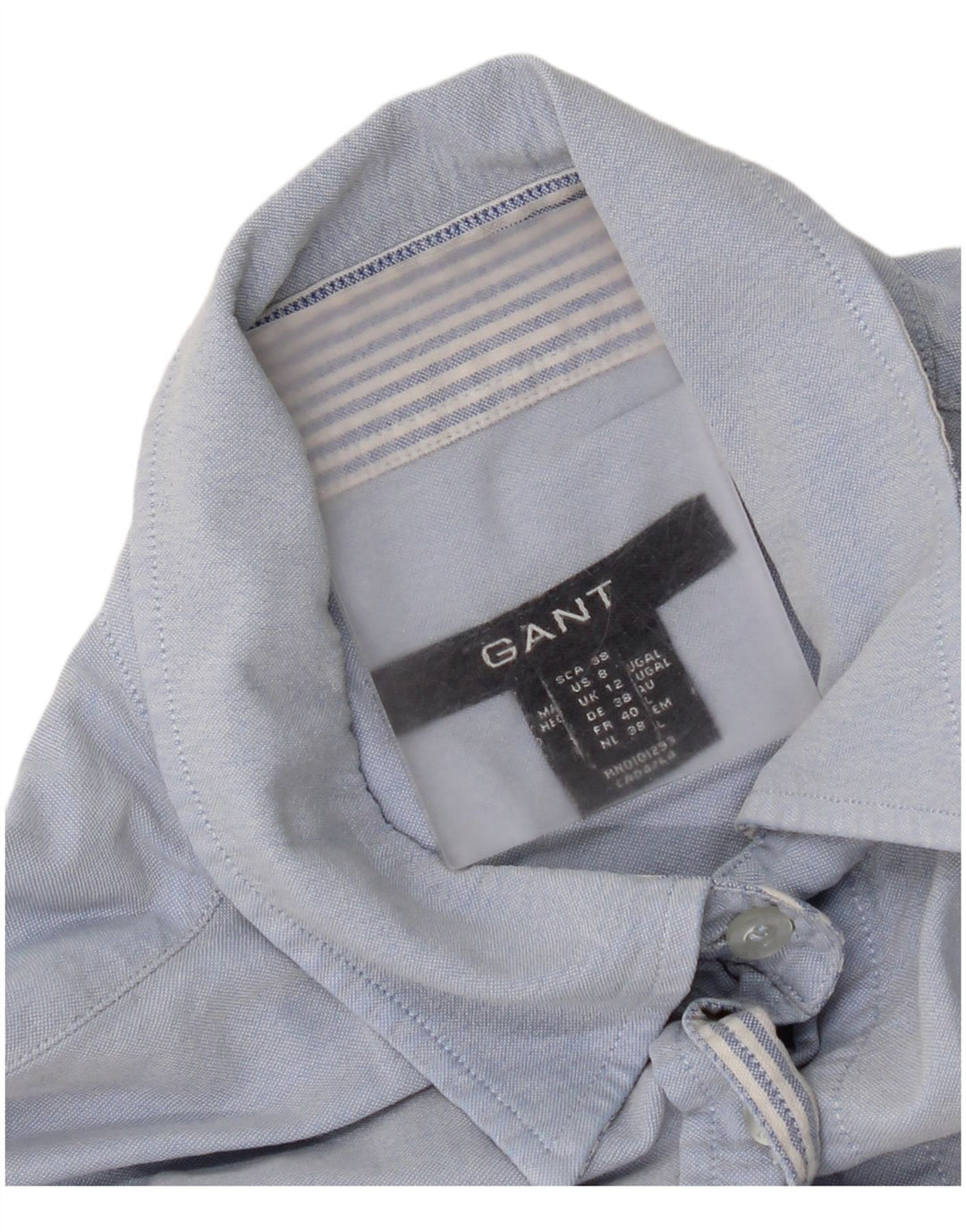Camisa feminina Gant UK 12 algodão azul médio