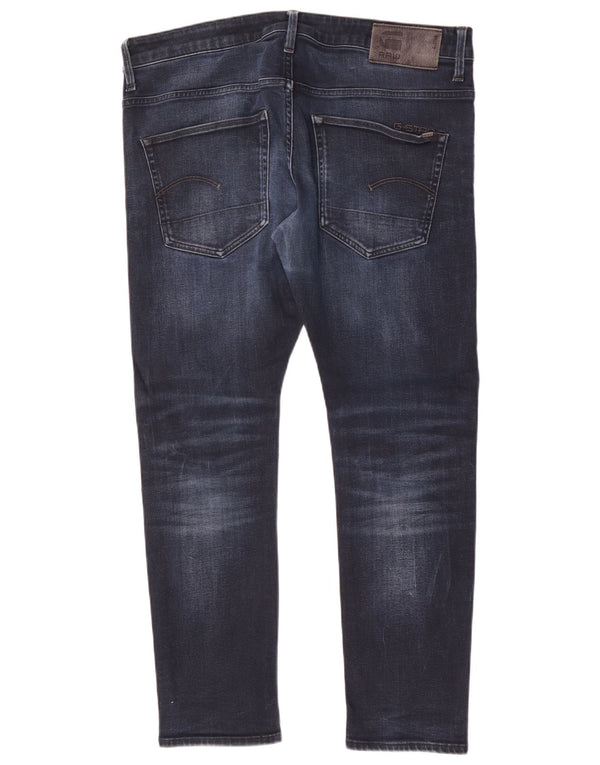 G-Star Mens Slim Jeans W36 L28 Algodão Azul Marinho