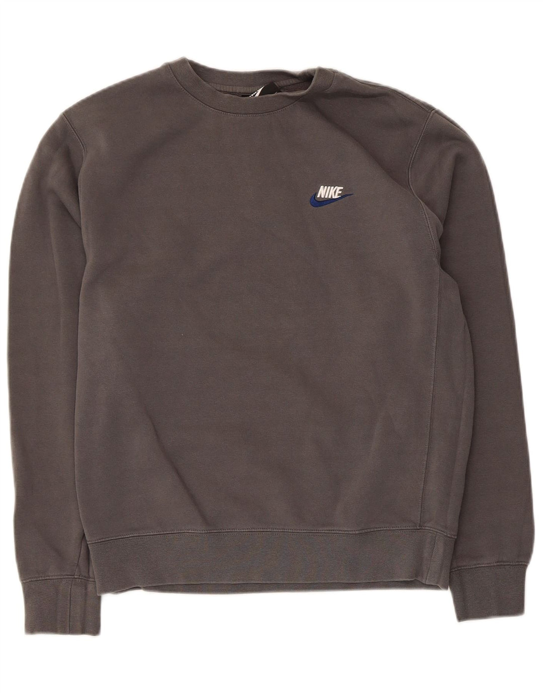 Nike Mens Moletom Jumper Pequeno Algodão Cinza
