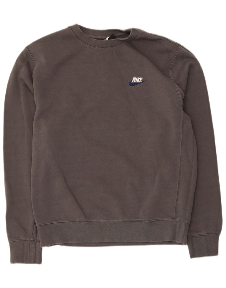 Nike Mens Moletom Jumper Pequeno Algodão Cinza