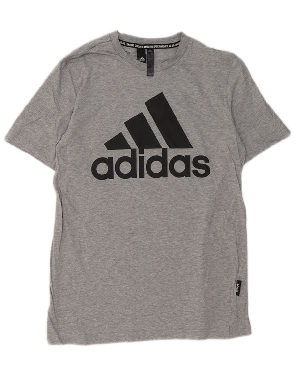Camiseta masculina Adidas Graphic Top pequeno algodão manchado cinza