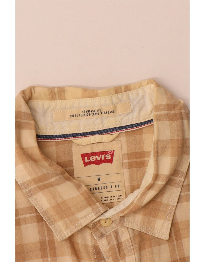 Camisa masculina de manga curta Standard Fit da Levi's, xadrez bege médio