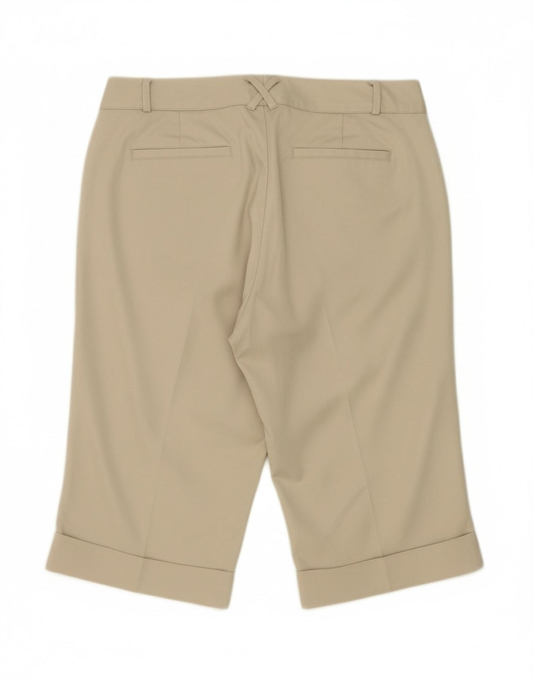 DOCKERS Bermuda feminina de ajuste ideal US 12 grande W34 algodão bege
