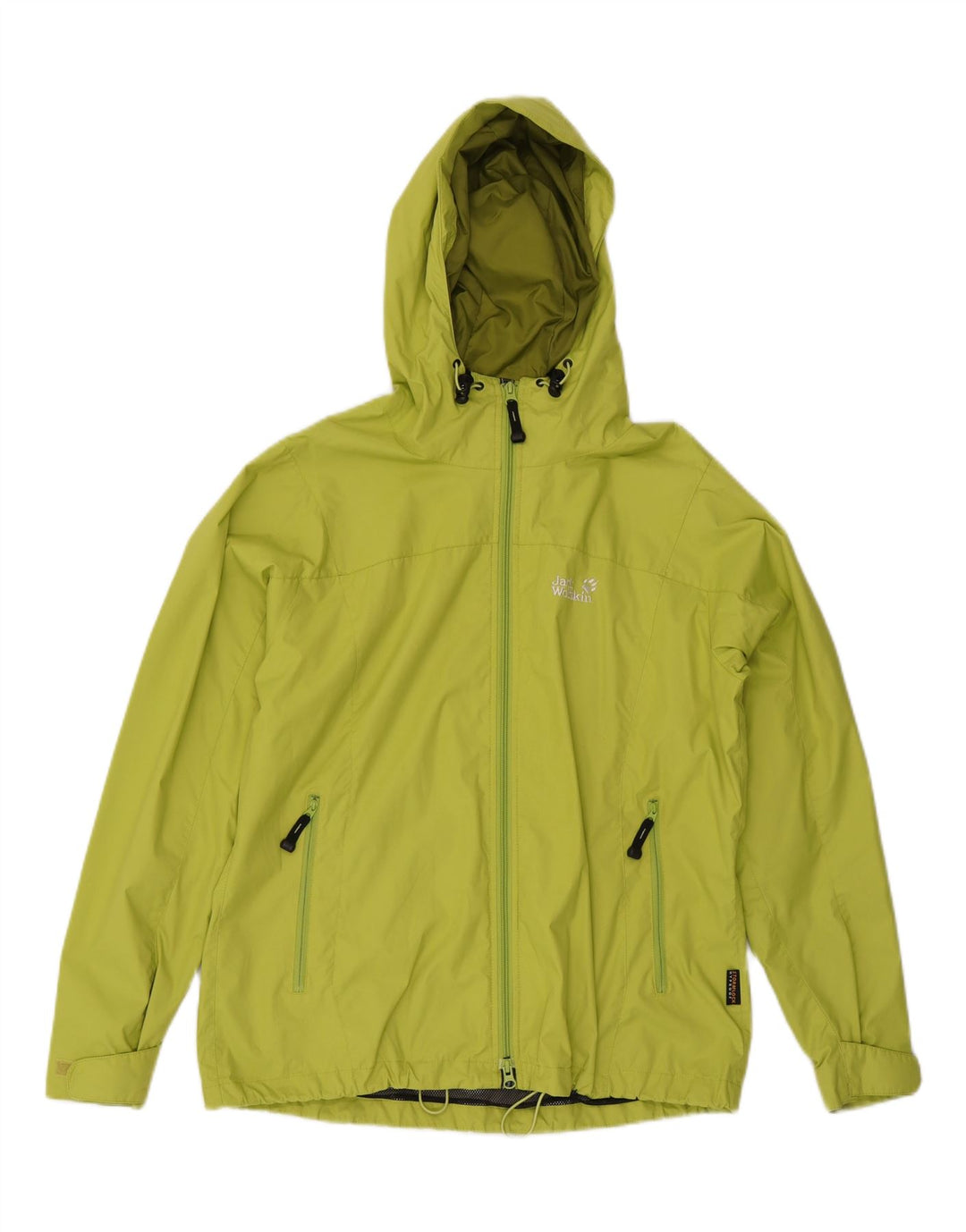 Jaqueta de chuva feminina com capuz JACK WOLFSKIN Reino Unido 16 grande poliamida verde