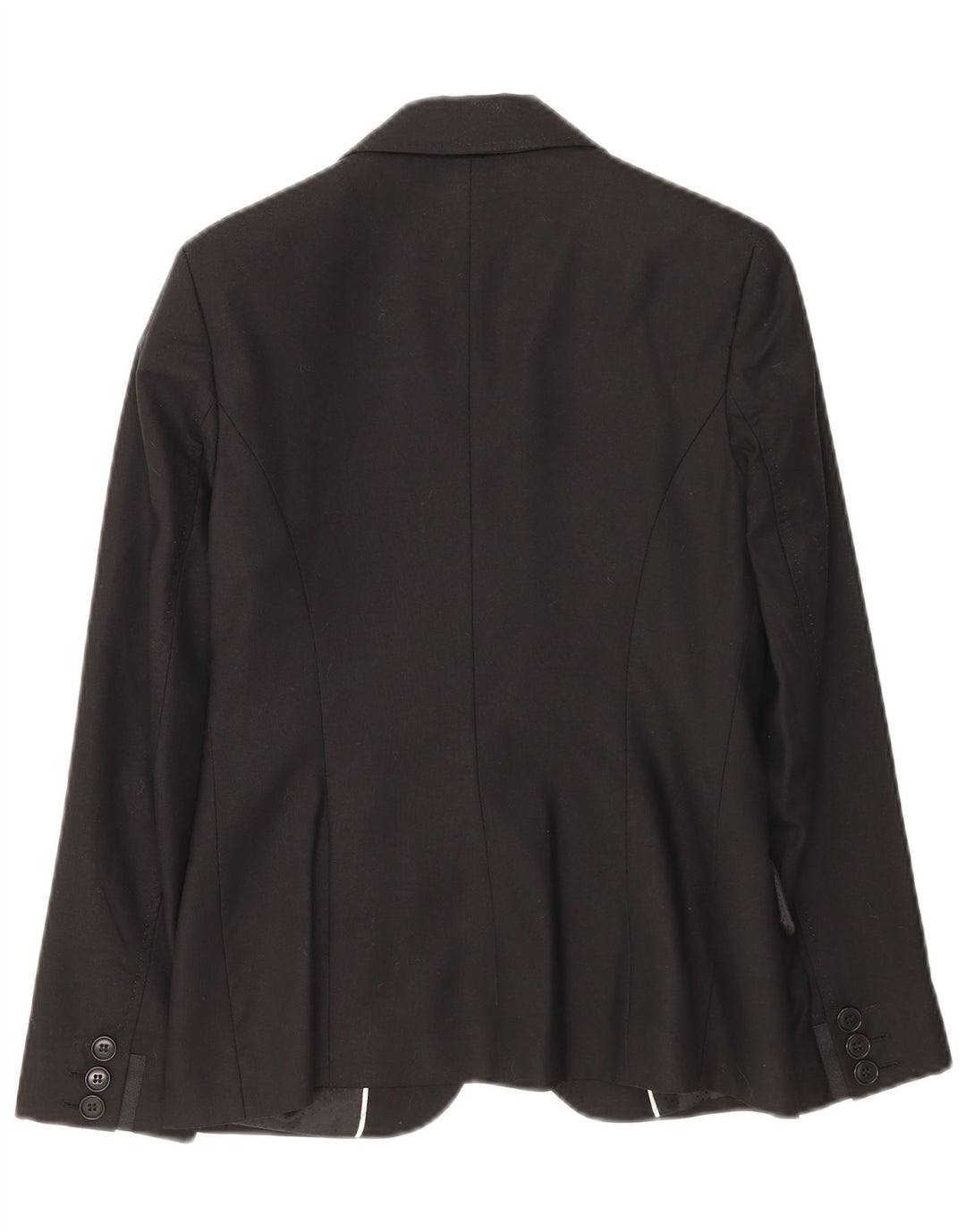 Jaqueta blazer feminina Laura Ashley com 1 botão Reino Unido 10 pequena lã preta