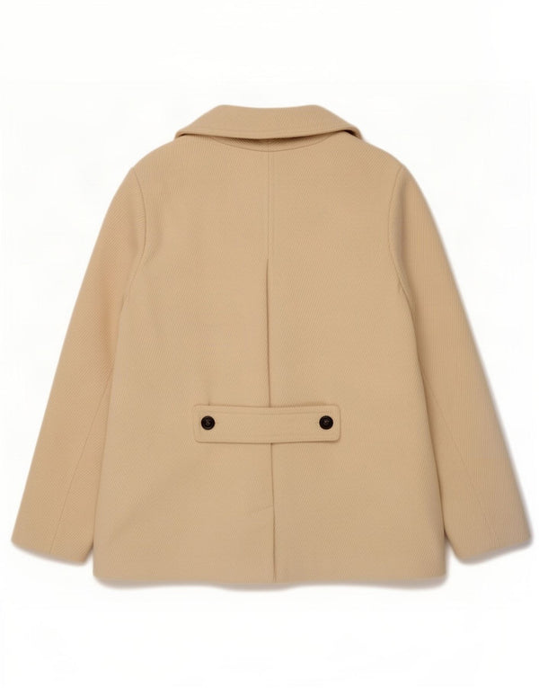 Gap Womens Pea Coat UK 18 XL lã listrada branca