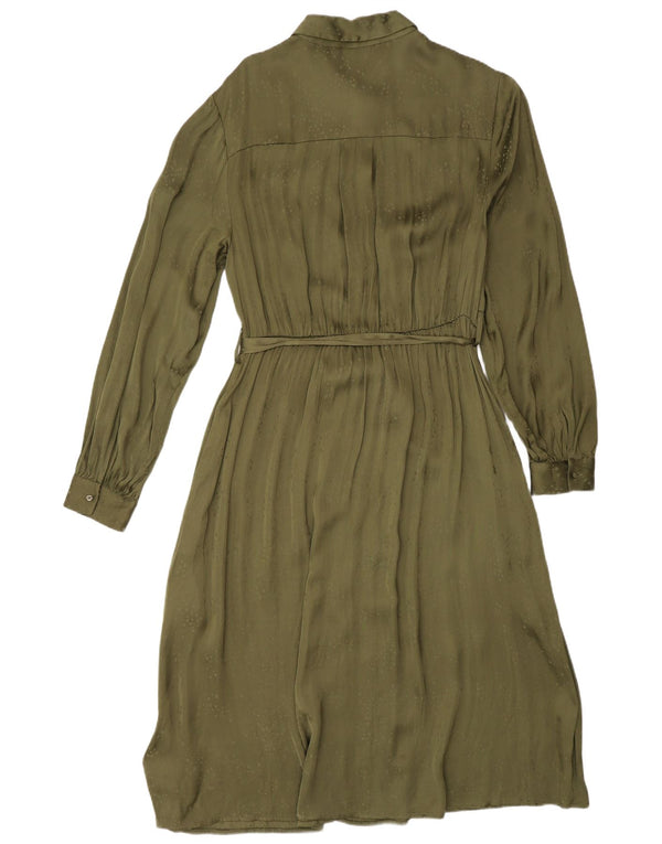 Vestido camisa feminino Scotch & Soda Reino Unido 14 viscose verde médio