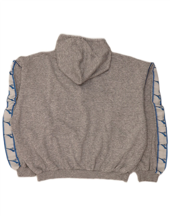 Suéter feminino com capuz gráfico oversized DIADORA Reino Unido 12 cinza médio