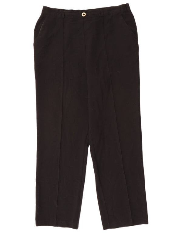 Calça feminina reta casual Marks & Spencer Reino Unido 14 médio W32 L29 preta