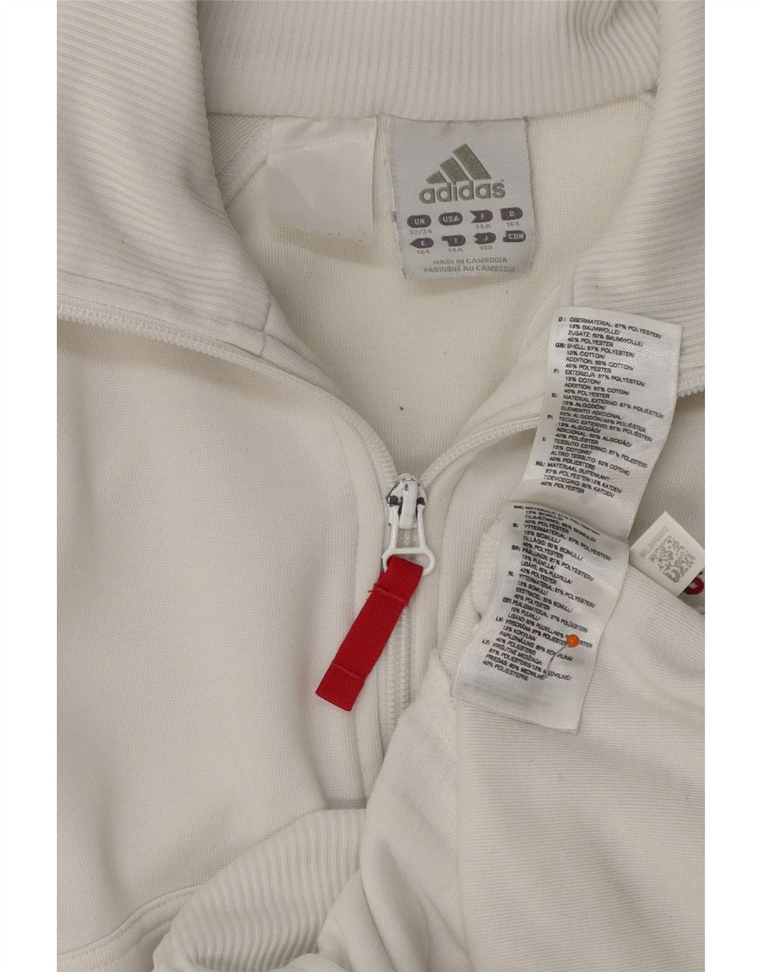 ADIDAS Casaco de treino para meninas 13-14 anos branco algodão