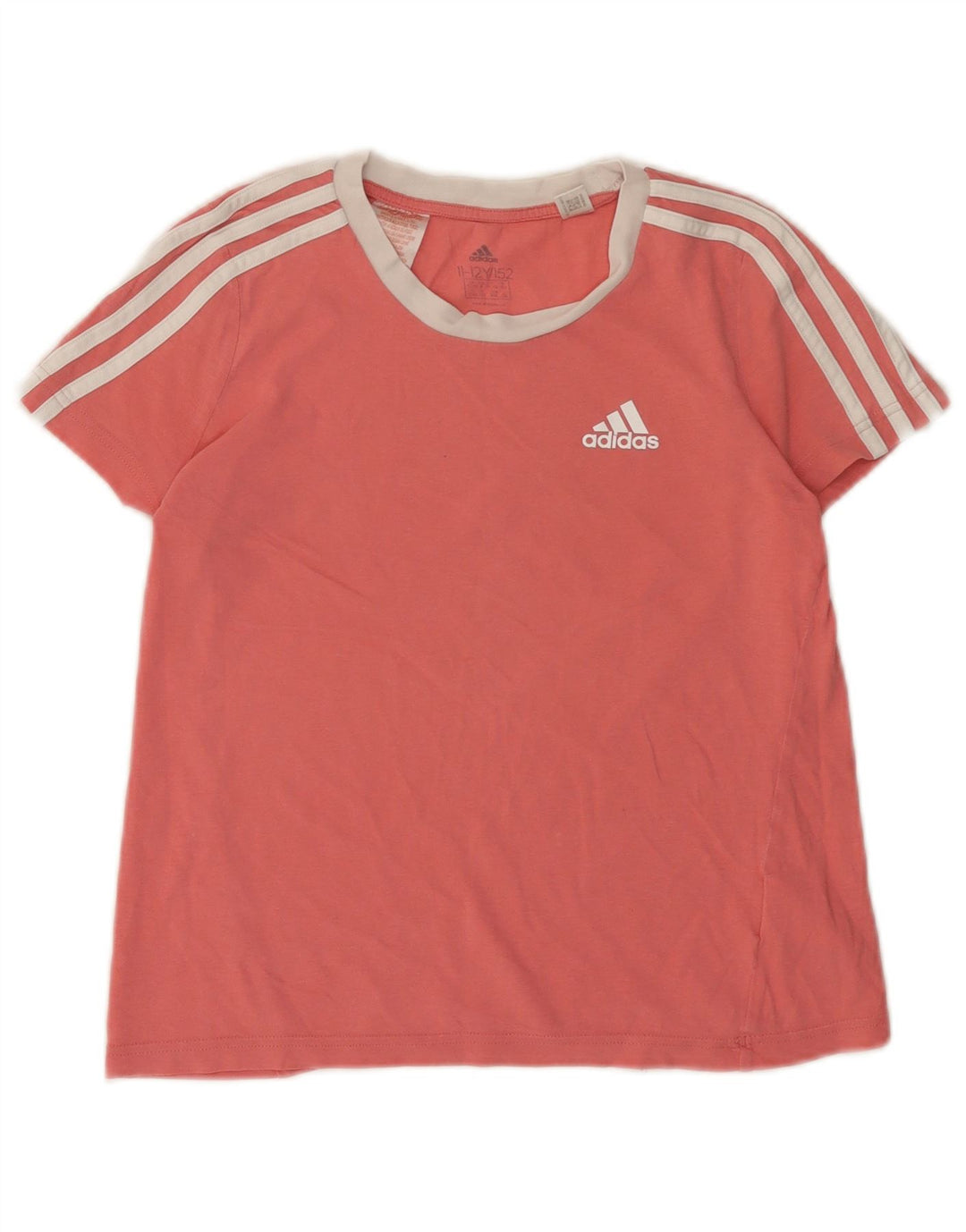 Camiseta Adidas Menina 11-12 Anos Rosa Colorblock Algodão
