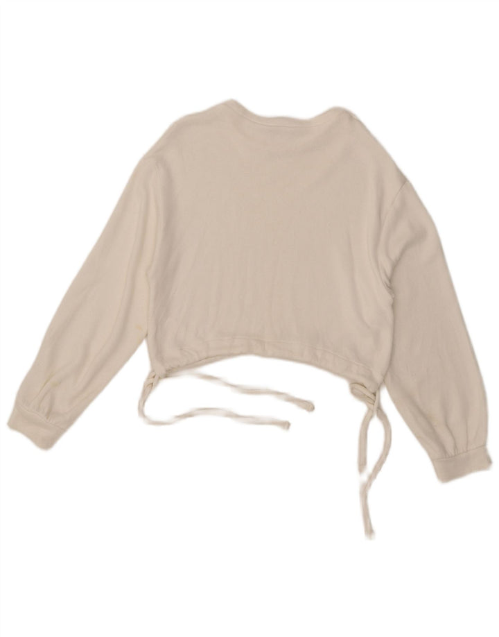 Zara Womens Crop Sweatshirt Jumper Reino Unido 10 Pequeno Branco