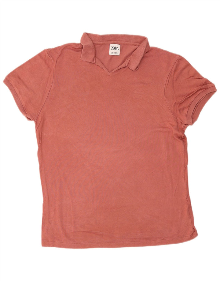 Camisa polo feminina Zara UK 12 rosa médio