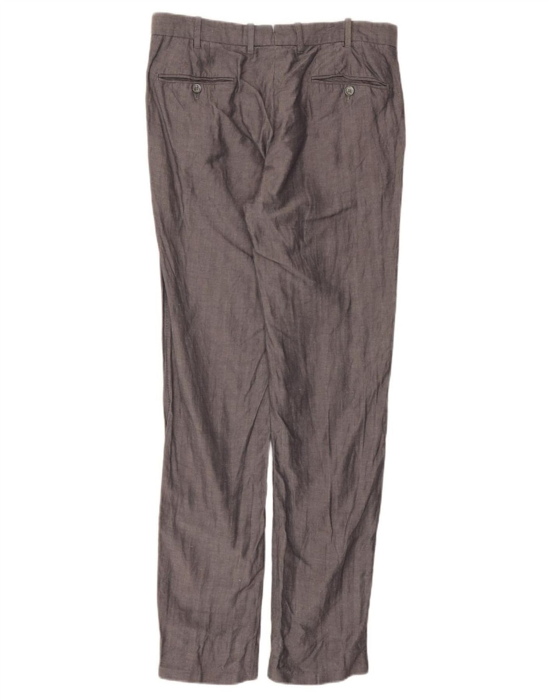 Calça masculina Slim Suit Massimo Dutti EU 42 Grande W32 L32 Espinha de peixe cinza