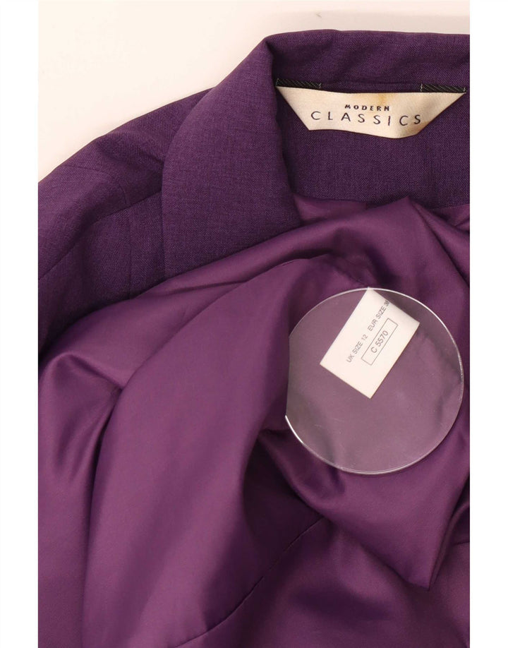 Sobretudo feminino Modern Classics UK 12 poliéster roxo médio