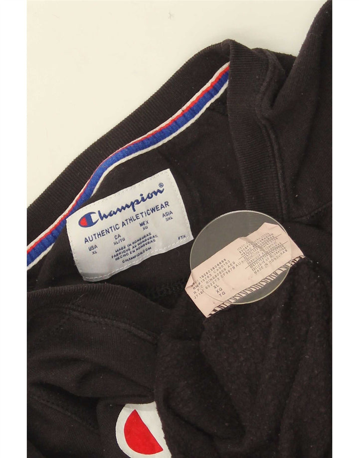 Jumper de moletom gráfico feminino Champion UK 18 XL preto poliéster