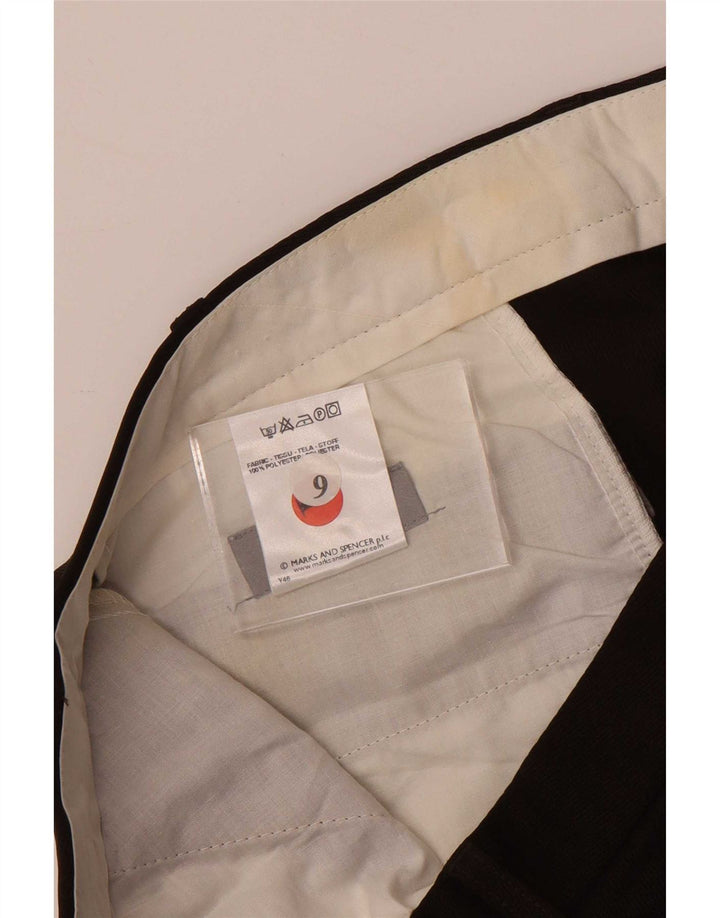 Calça masculina de terno reto Marks & Spencer W40 L29 poliéster marrom