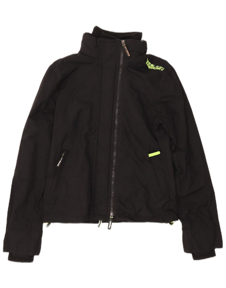 Jaqueta corta-vento feminina SUPERDRY The Windcheater UK 12 médio preto