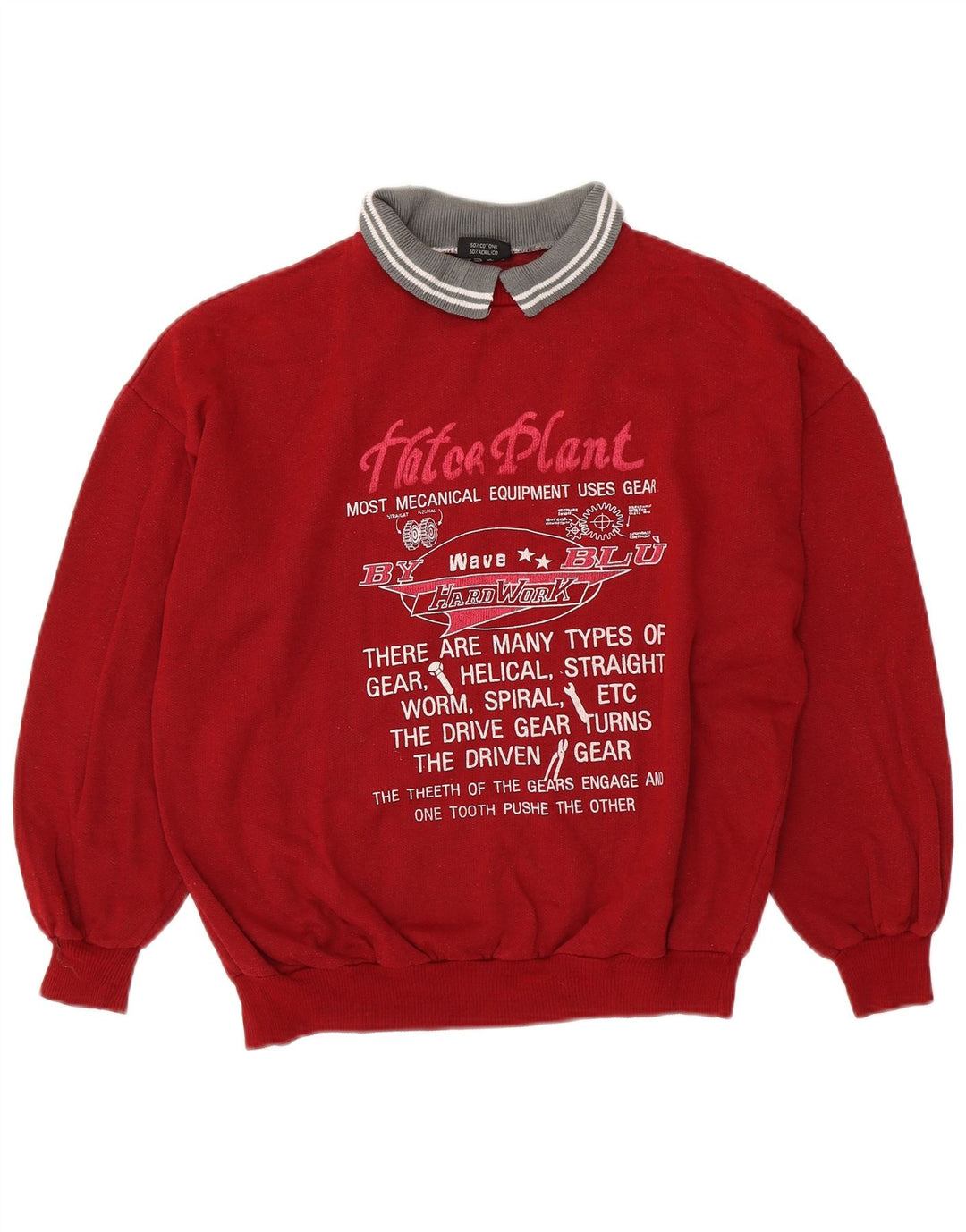 EXPRESS feminino oversized gráfico moletom jumper UK 14 médio vermelho