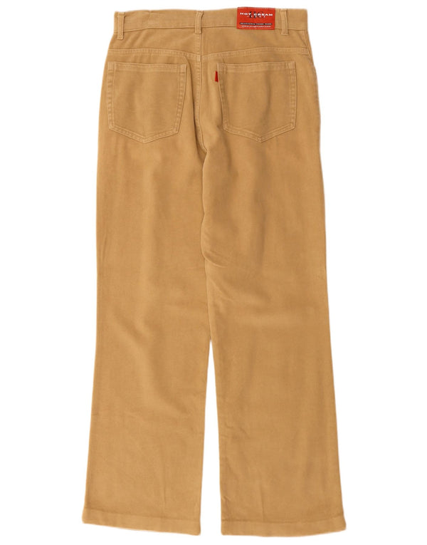 Calça feminina vintage reta casual IT 42 médio W30 L29 algodão bege