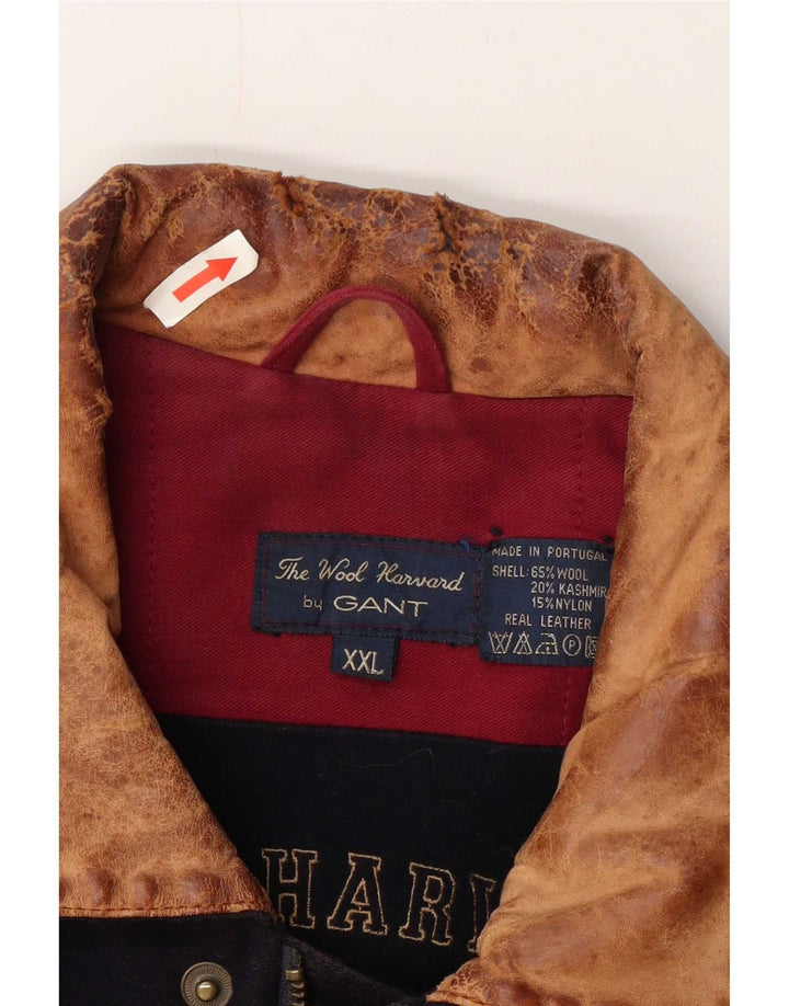 Jaqueta bomber masculina Gant UK 44 2XL lã azul marinho