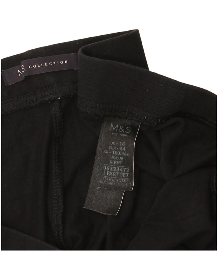 Leggings femininas Marks & Spencer Reino Unido 16 grande algodão preto