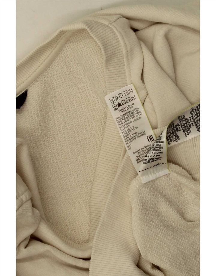 Suéter feminino Marks & Spencer Reino Unido 16 grande algodão branco