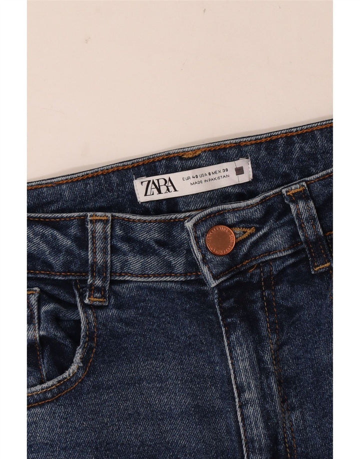 Zara Calça Jeans Feminina Flared EU 40 Médio W30 L34 Azul
