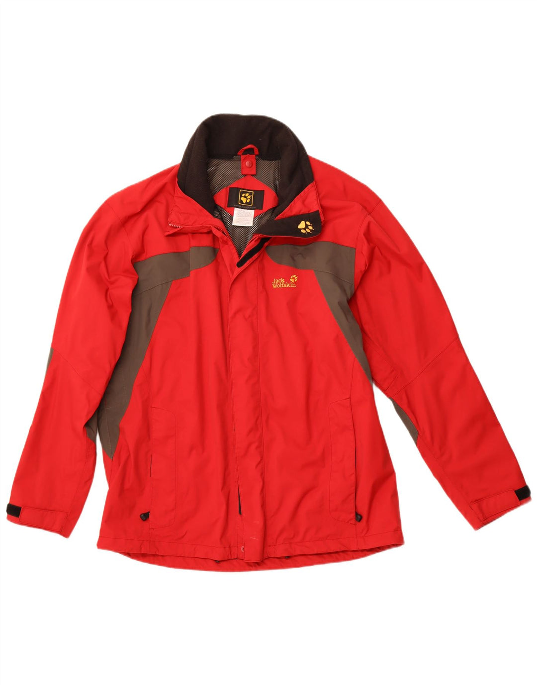 Jaqueta de chuva masculina JACK WOLFSKIN Reino Unido 44/46 XL vermelho colorblock poliamida