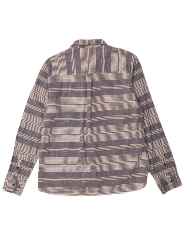 Camisa masculina de ajuste regular Fat Face grande linho listrado azul