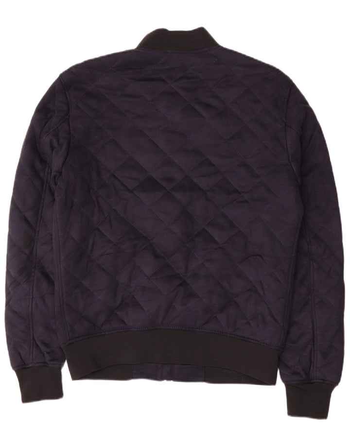 Jaqueta acolchoada masculina Zara UK 38 poliéster azul marinho médio