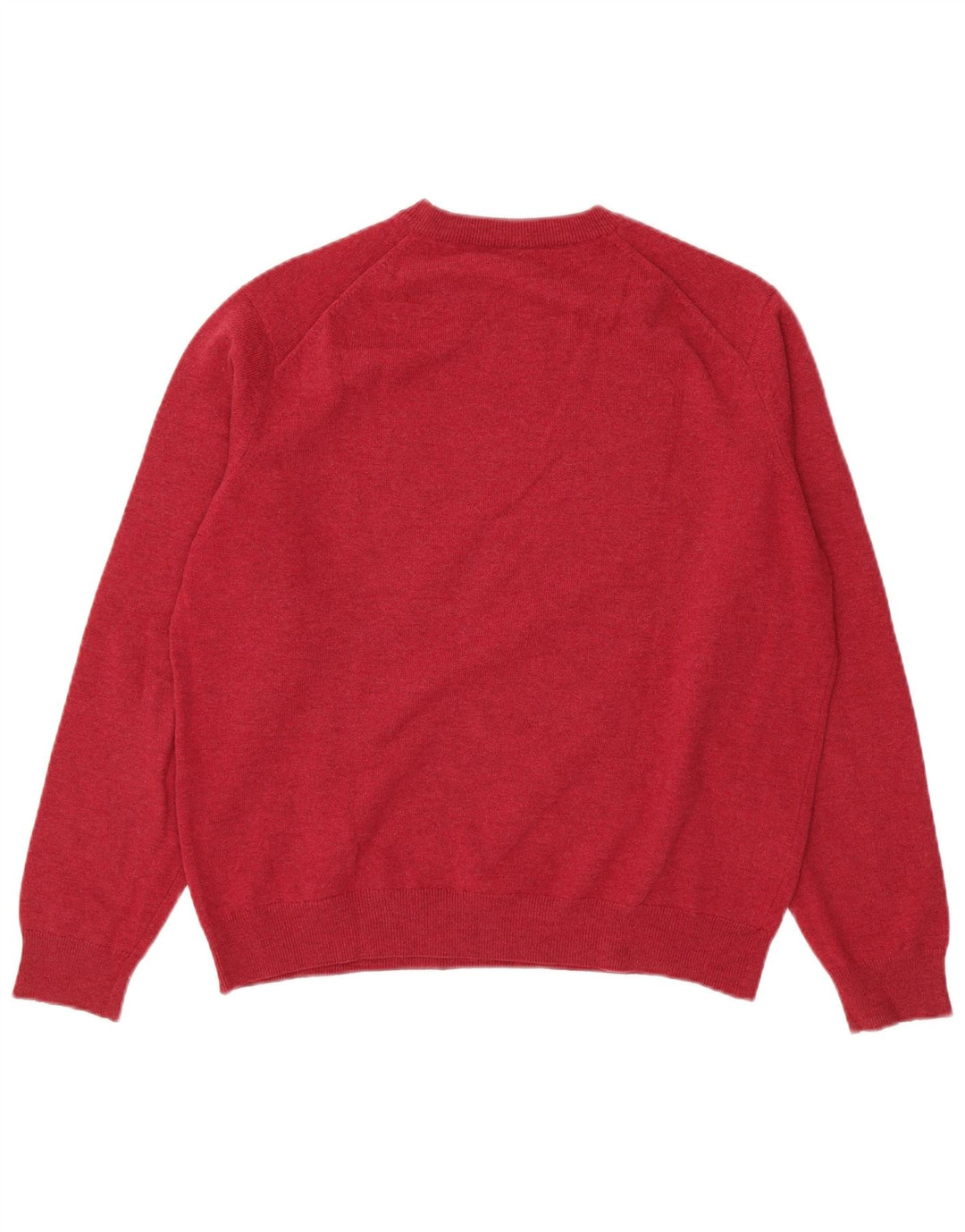 Suéter masculino Lacoste com gola redonda, tamanho 5, lã de carneiro rosa grande