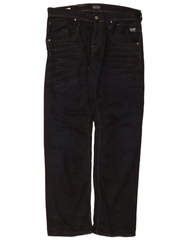 Jeans retos masculinos Jack & Jones W34 L34 algodão azul marinho