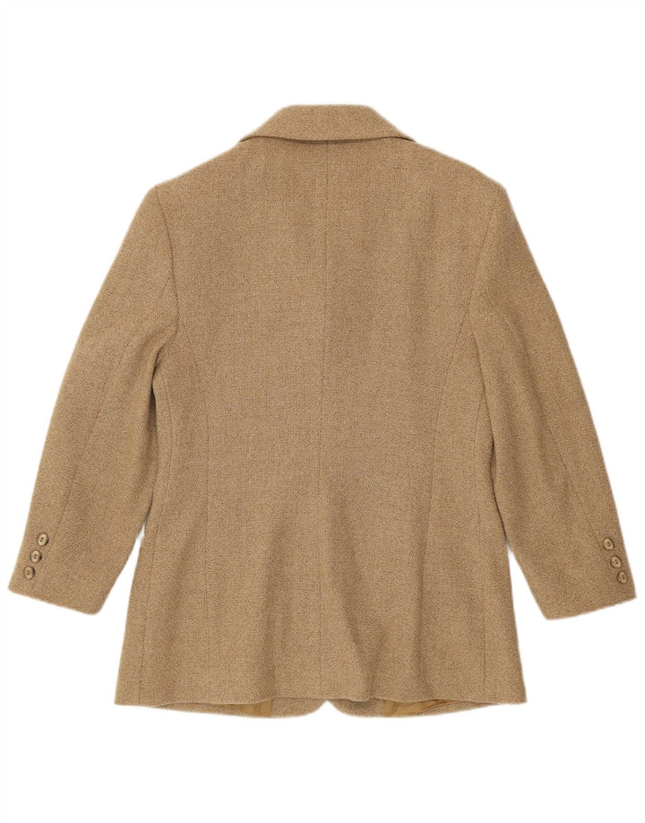 Jaqueta blazer feminina de 4 botões Henry Cottons IT 46 grande lã bege