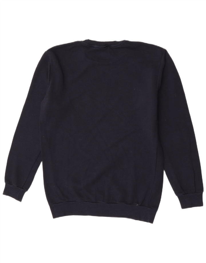 Zara moletom gráfico masculino jumper médio azul marinho algodão