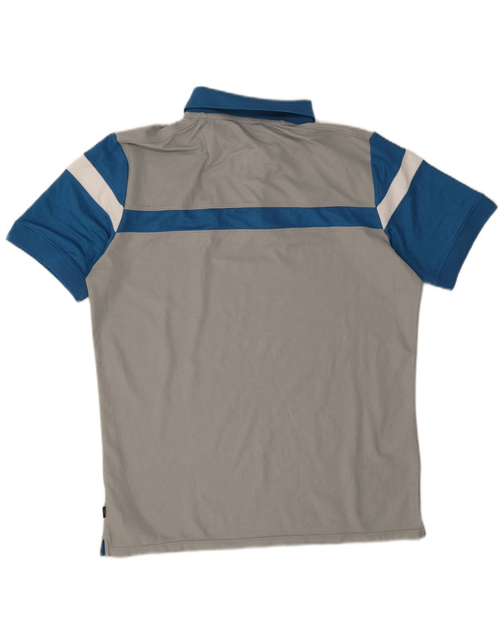 Camisa polo masculina Calvin Klein cinza médio poliéster colorblock