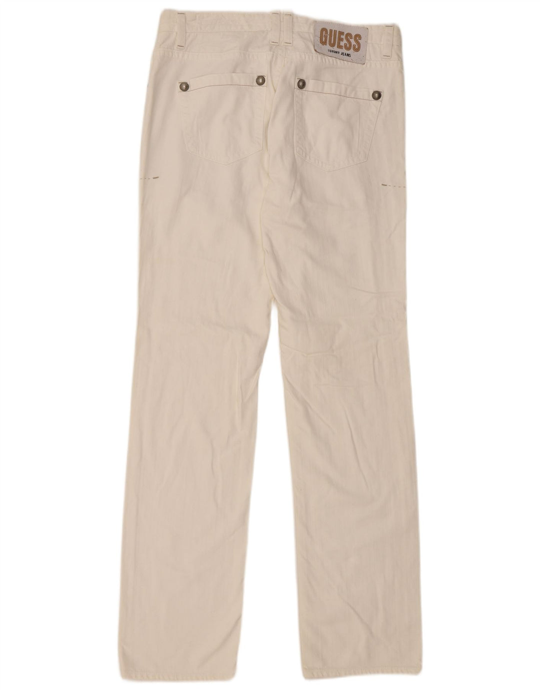 Guess Mens Straight Jeans W34 L36 Algodão Branco