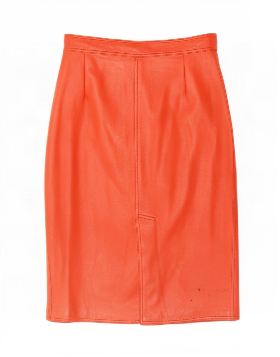 Saia de couro feminina vintage pequena W26 vermelha
