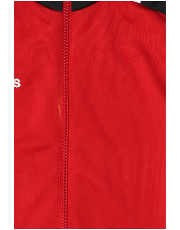 Adidas Mens Treino Top Jacket Pequeno Poliéster Colorblock Vermelho